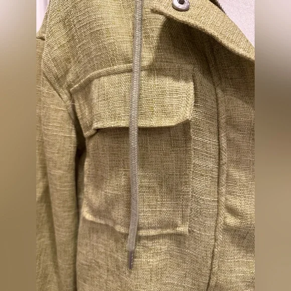 NWOT Anthropologie Avec Les Filles Tweed Cropped Hooded Jacket • Artichoke • M - Picture 6 of 12